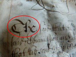 Detail of the ink used for writing