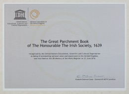 Great Parchment Book UNESCO certificate
