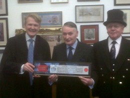 (L to R) Murray Craig (Clerk of the Chamberlain’s Court), Sir Donal, Ernest Brocklehurst (Beadle to the Chamberlain